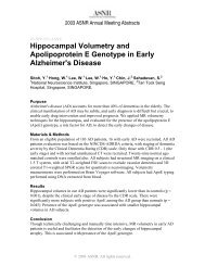 Hippocampal Volumetry and Apolipoprotein E ... - For Members