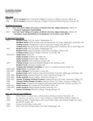 Artist's Resume - Red Lodge Clay Center
