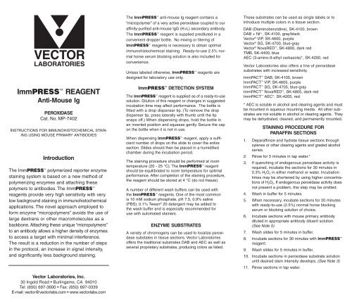 Protocol - Vector Laboratories