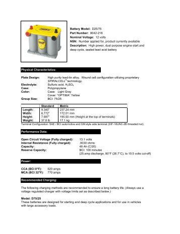 Group D75(25) YellowTop - Battery Web