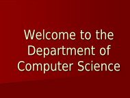 Welcome to the Department of Computer Science