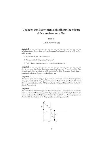 Ãbungen zur Experimentalphysik fÃ¼r Ingenieure ...