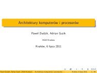 Architektury komputerÃ³w i procesorÃ³w - AGH