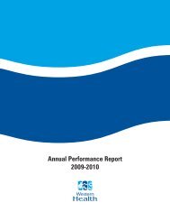 Annual Performance Report 2009-2010 - Western Health