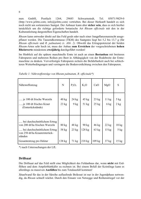 Kulturanleitung für Medizinal-Rhabarber - Bayerische Landesanstalt ...