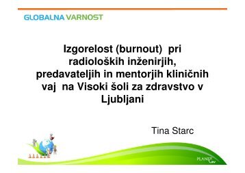 Izgorelost in radiografija v Ljubljani, Tina Starc, pdf - Planet GV