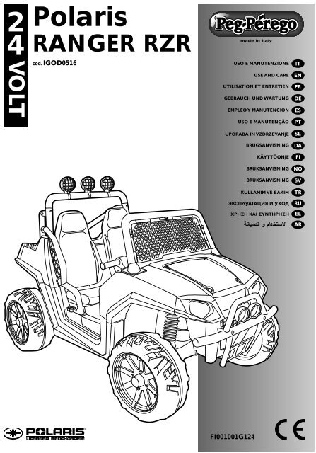 Set Vier Räder Complete für Auto peg perego Polaris Rzr 900 12 Volt 