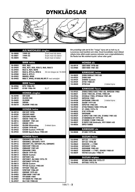 Se Gruppkatalog 100/1 fÃ¶r fler vÃ¤skor (pdf, nytt fÃ¶nster) - Roffes Motor