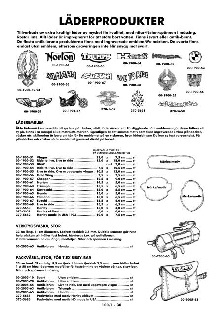 Se Gruppkatalog 100/1 fÃ¶r fler vÃ¤skor (pdf, nytt fÃ¶nster) - Roffes Motor