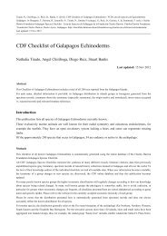 CDF Checklist of Galapagos Echinoderms