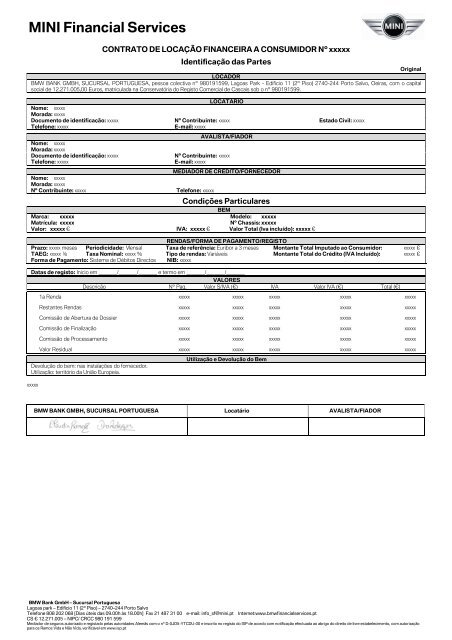 Minuta: Leasing- CrÃƒÂ©dito ao Consumo - bMw