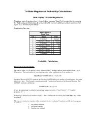 Tri-State Megabucks Probability Calculations