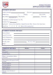 APPLICATION FORM - Dubai College