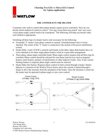 Choosing Two-LEG vs Three-LEG Control for 3-phase ... - Watlow