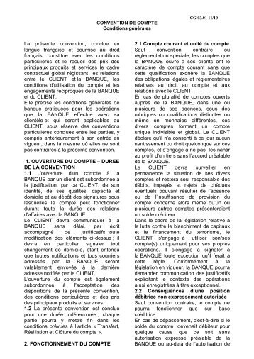 CG.03.01 11/10 CONVENTION DE COMPTE Conditions ... - CIC