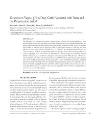 Variations in Vaginal pH in Dairy Cattle Associated with Parity and ...