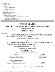 UNITED STATES SECURITIES AND EXCHANGE ... - Fossil
