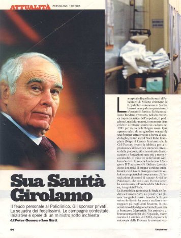 il feudo personale al Policlinico. Gli sponsor privati. - Segnalo.it