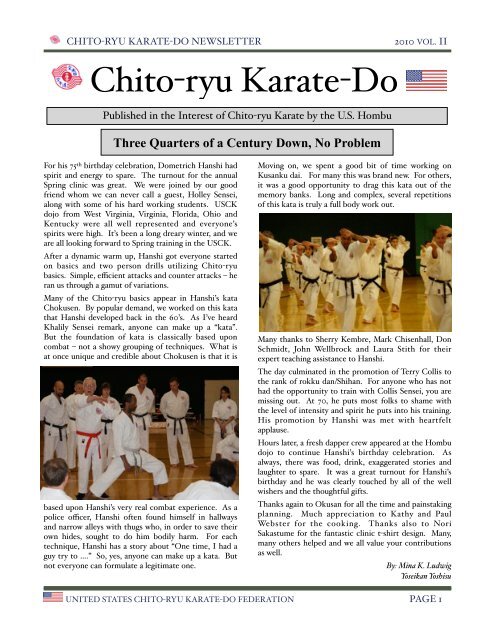 Chito-ryu Karate-Do - United States Chito-ryu Karate Federation