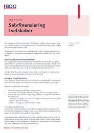 Selvfinansiering i selskaber - BDO