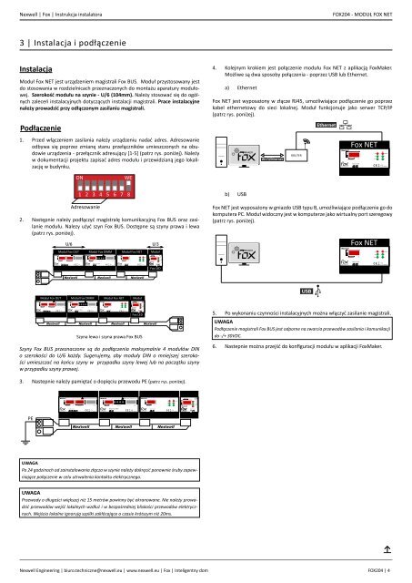 FOX204 | MODUÅ FOX NET Instrukcja Instalatora - Nexwell