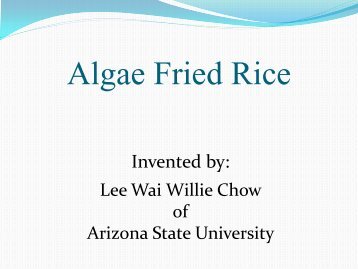 Algae Fried Rice - International Algae Competition