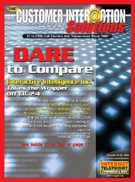 Customer Interaction Magazine October 2005 - TMC's Digital ...