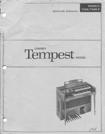 Service Manual - Lowrey Organ Forum