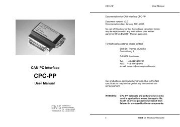Can-pc interface cpc-pp - Ems-wuensche.com