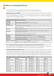 Hilfen zur Analogabschaltung - Lubin & Hiller GmbH & Co. KG