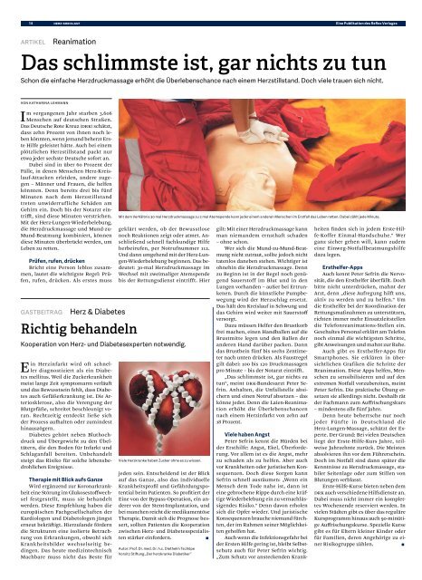 Beilage Herz-Kreislauf im Handelsblatt vom 10. Oktober 2013