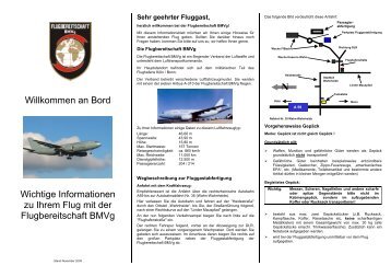 Info-Broschüre der Flugbereitschaft des ... - Luftwaffe