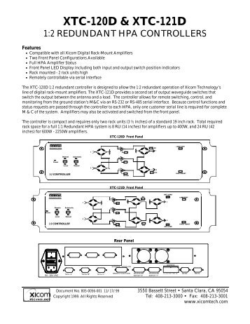 XTC-120D & XTC-121D - Comtech Xicom Technology