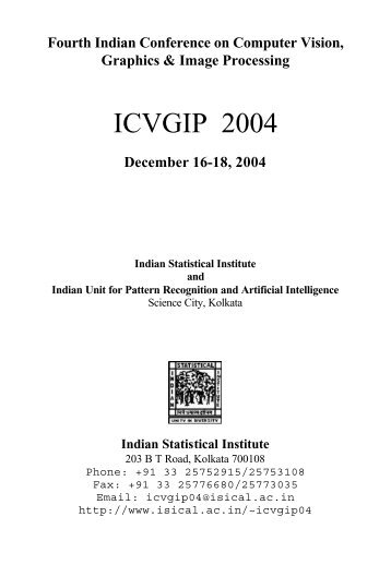 ICVGIP 2004 - Indian Statistical Institute