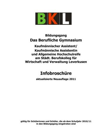 InformationsbroschÃ¼re zum Wirtschaftsgymnasium Leverkusen