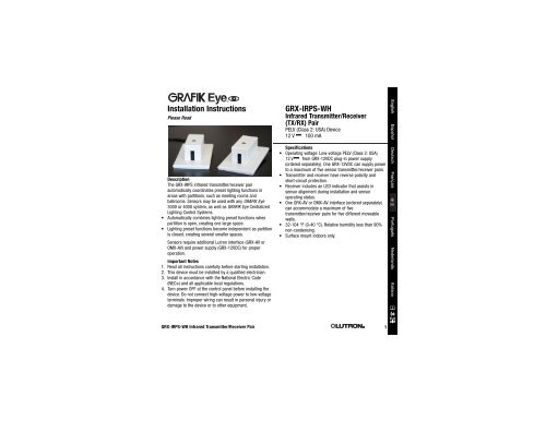Téléchargement gratuit Images Installation Instructions Grx Irps Wh Lutron actualisé salutations