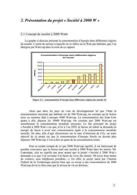 Etude de la consommation d'énergie pour le ... - CDH - EPFL