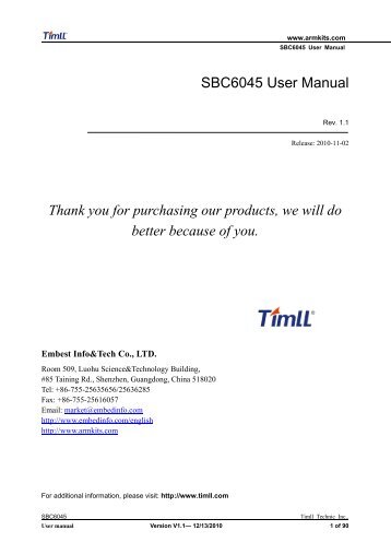 SBC6045 User Manual Thank you for purchasing our products, we ...