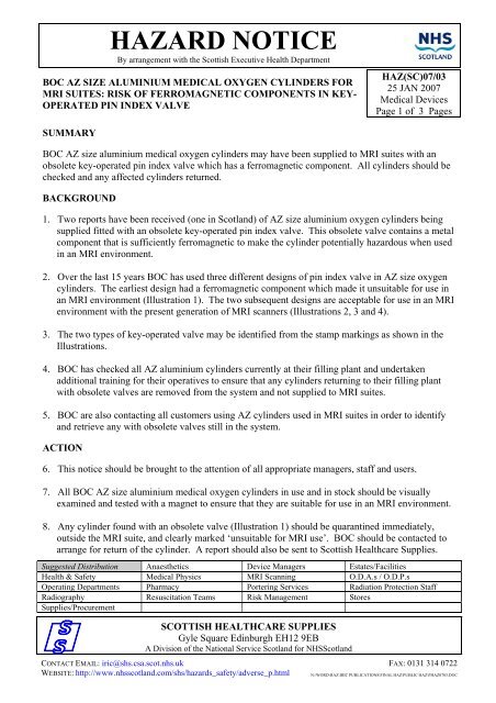 BOC AZ size aluminium medical oxygen cylinders for MRI suites