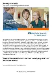 Gemeinsam mehr erreichen - Märkische Bank eG