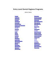 Entry Level Dental Hygiene Programs - American Dental Hygienists ...