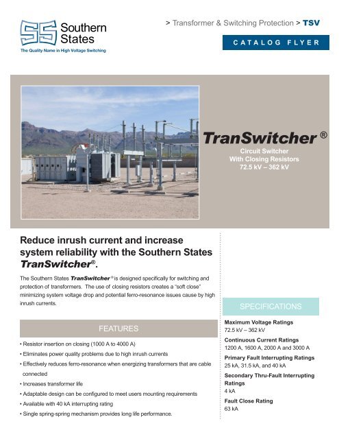 TranSwitcher รยฎ Catalog Flyer - Southern States