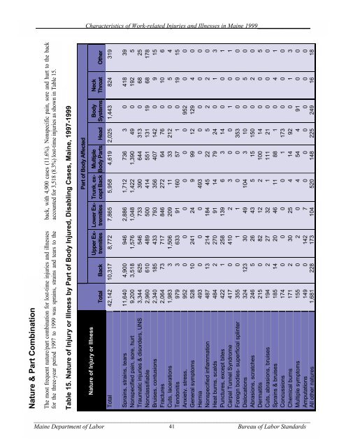 Characteristics of Work-Related Injuries and Illnesses in ... - Maine.gov