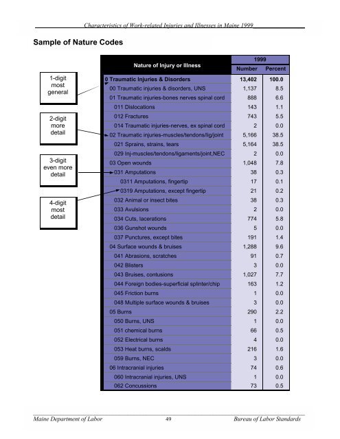 Characteristics of Work-Related Injuries and Illnesses in ... - Maine.gov