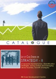 Case Studies on Strategy - Case Catalogue II