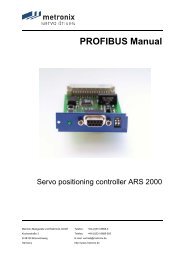 PROFIBUS Manual Servo Positioning Controller ARS 2000 - Metronix