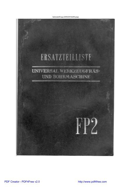 Deckel FP2 Ersatzteilliste (Spare Parts List) - Usinages