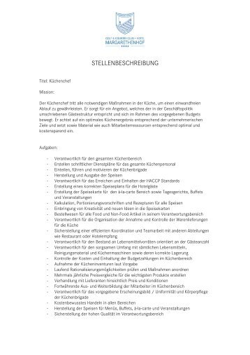 STELLENBESCHREIBUNG