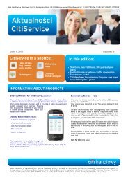 CitiService in a shortcut In this edition: - Citibank Handlowy