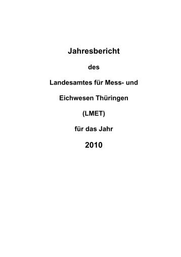 Jahresbericht 2010 - Landesamt fÃ¼r Mess- und Eichwesen